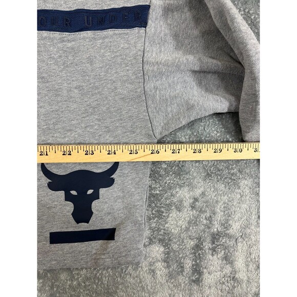 Under Armour Project Rock Hoodie Women's Medium Gray Loose Cropped Sweatshirt - Picture 6 of 9